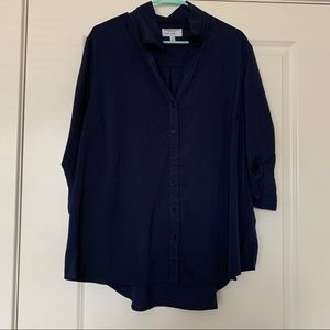 Prescott New York Navy Blue Button Down Shirt 20